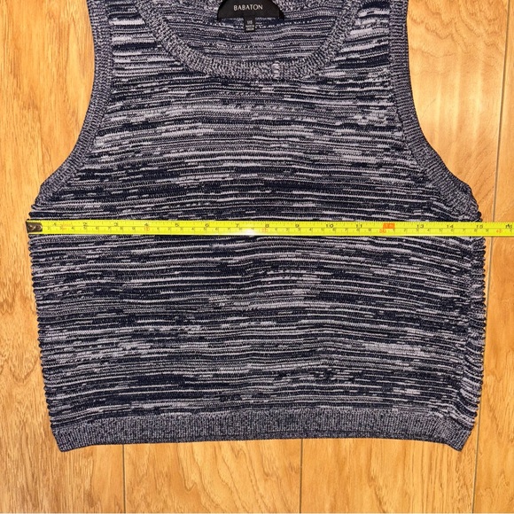 Babaton Aritzia XXS Alrik Rib-Knit Striped Tank High Neck Vest Top Office Preppy - Picture 5 of 9
